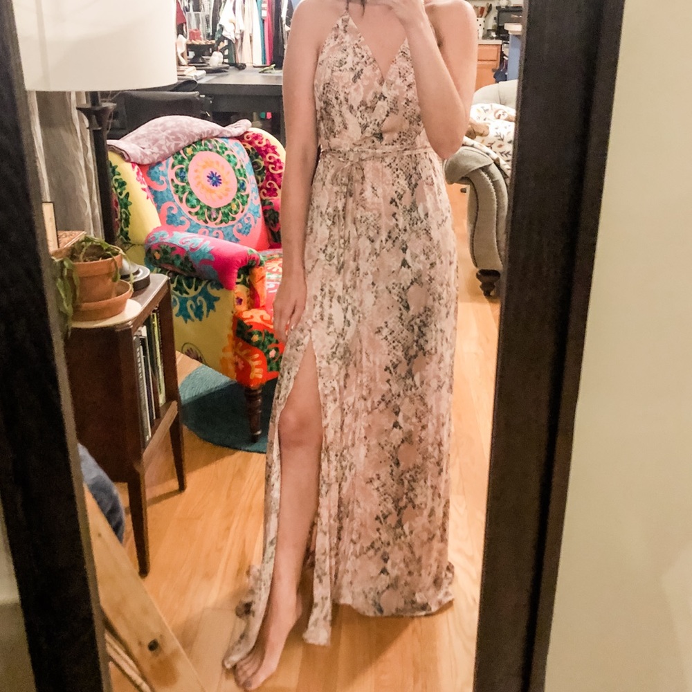 Blush Python Faux Wrap Dress | Small - Picture 12 of 16